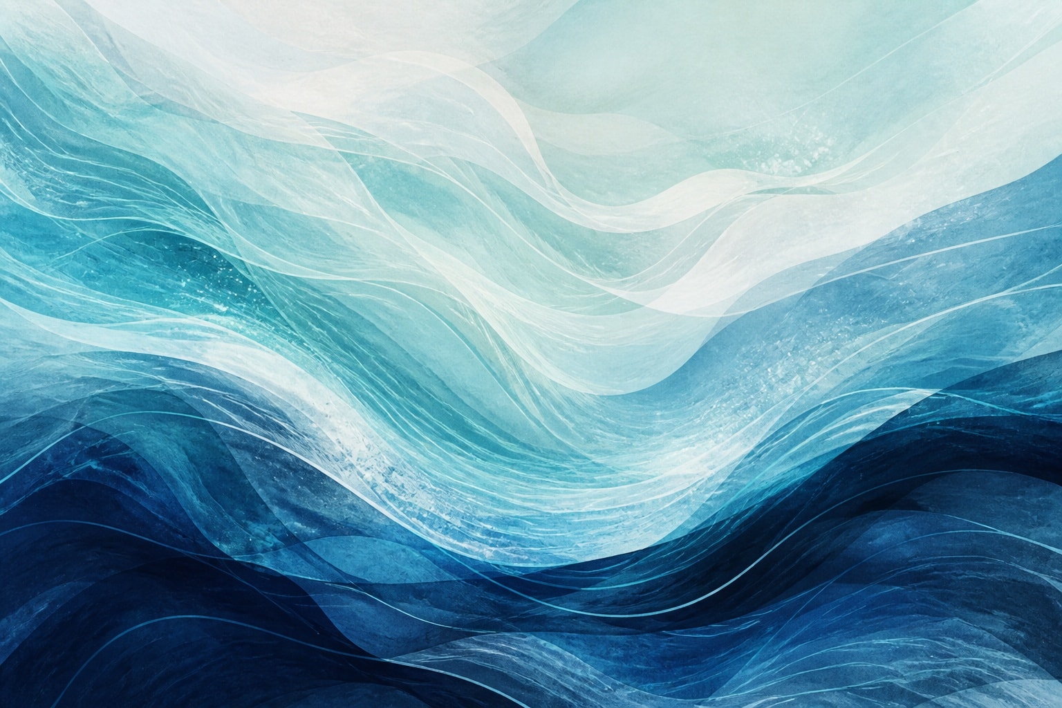 Translucent ocean-blue bands arranged like a musical waveform